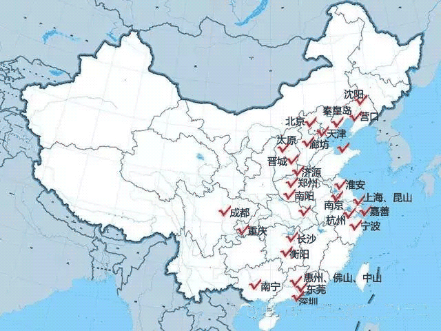 富士康在中国大陆有多少个（几个）厂区（科技园区）？分布在哪些省市(分布图）？